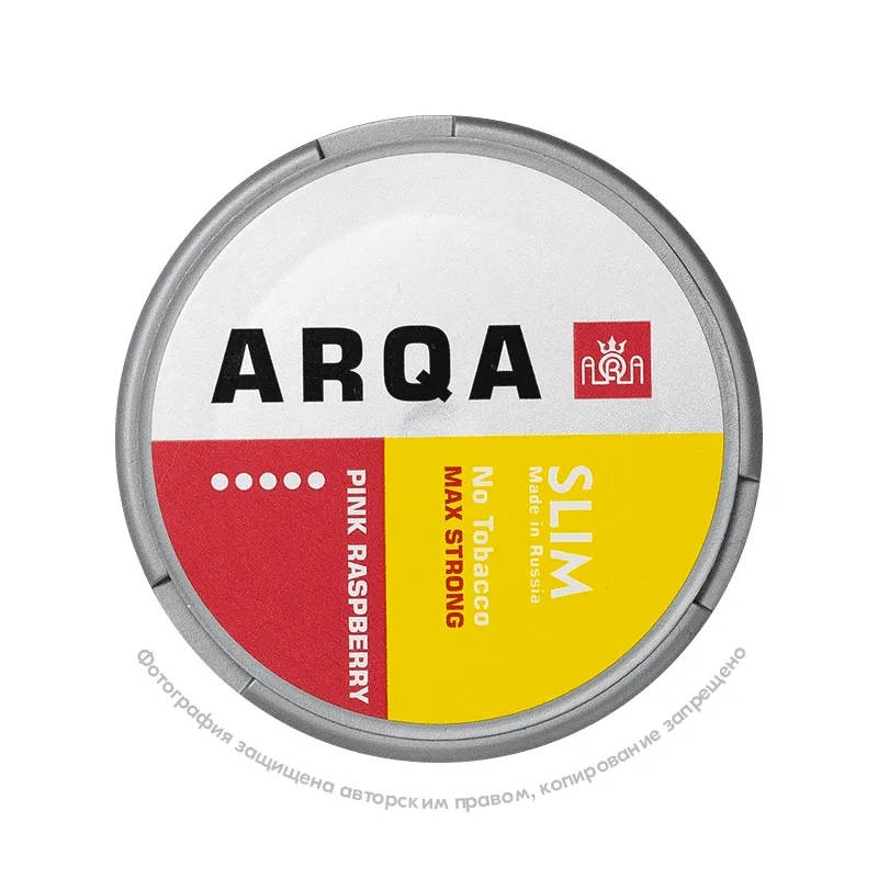 Снюс ARQA Max Strong Pink Raspberry, 100 мг/г, розовая малина, slim portion