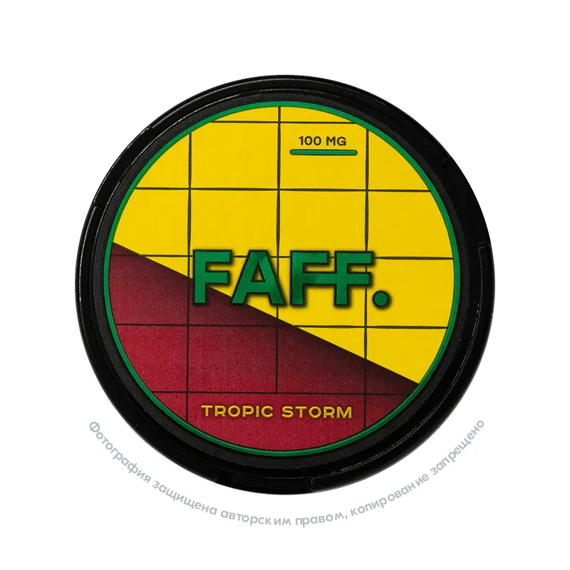Снюс FAFF Tropic Storm, 100 мг/г, манго, апельсин, slim portion