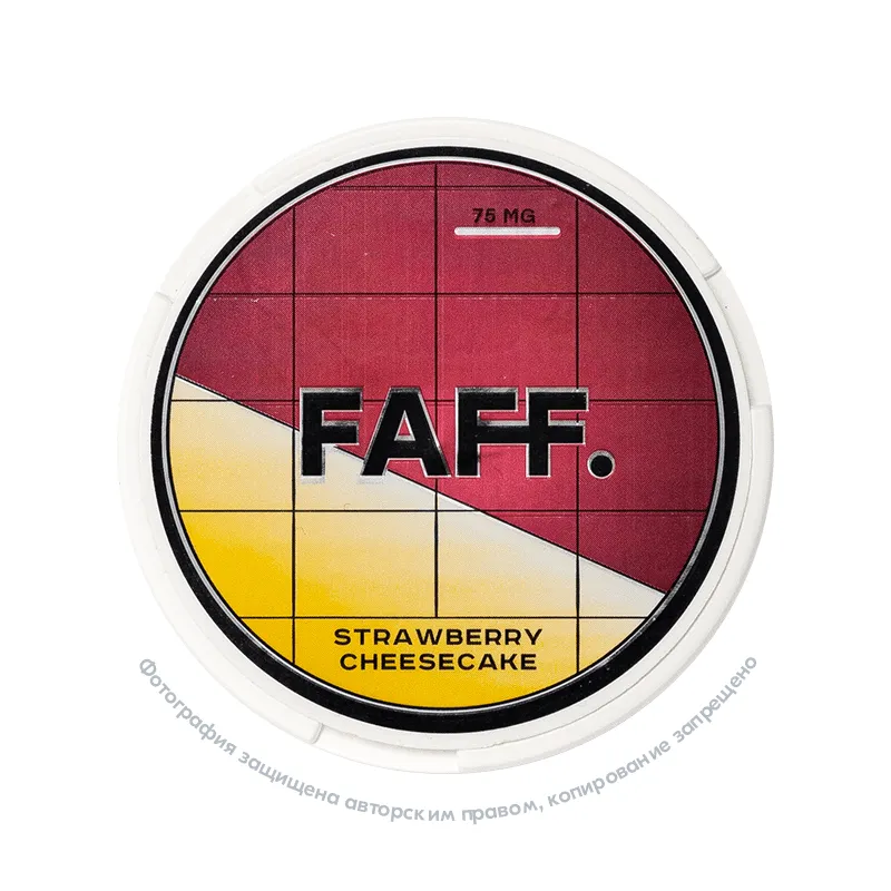 Снюс FAFF Strawberry Cheesecake, 75 мг/г, клубничный чизкейк, slim portion
