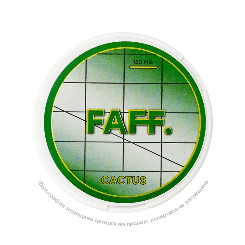 Снюс FAFF Cactus, 150 мг/г, яблоко, киви, кактус, slim portion
