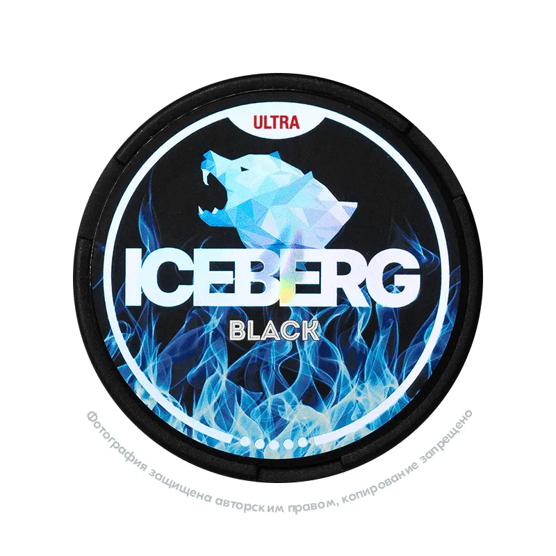 Снюс Iceberg Ultra Black, 150 мг/г, жвачка, slim portion