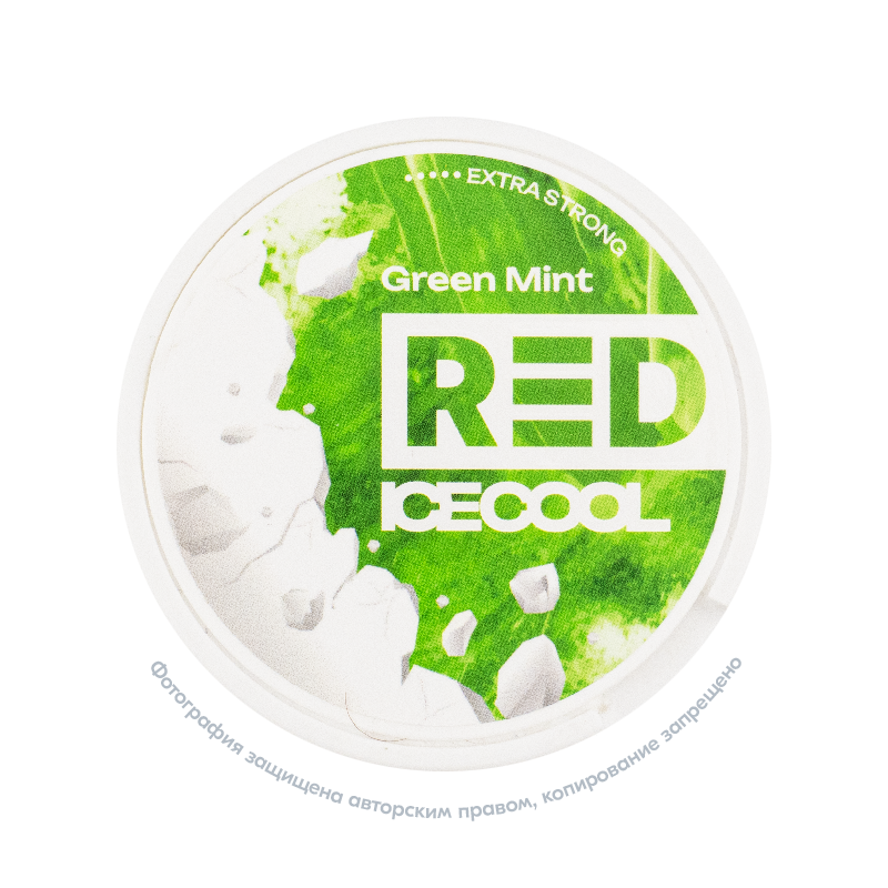 Снюс RED Ice Cool Green Mint, 75 мг/г, зеленая мята, slim portion