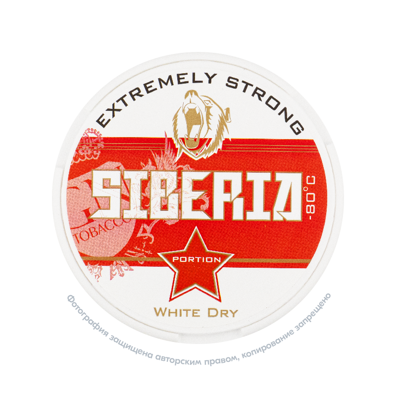 Снюс Siberia -80 Extremely Strong White Dry (13 г), 43 мг/г, мята с холодком